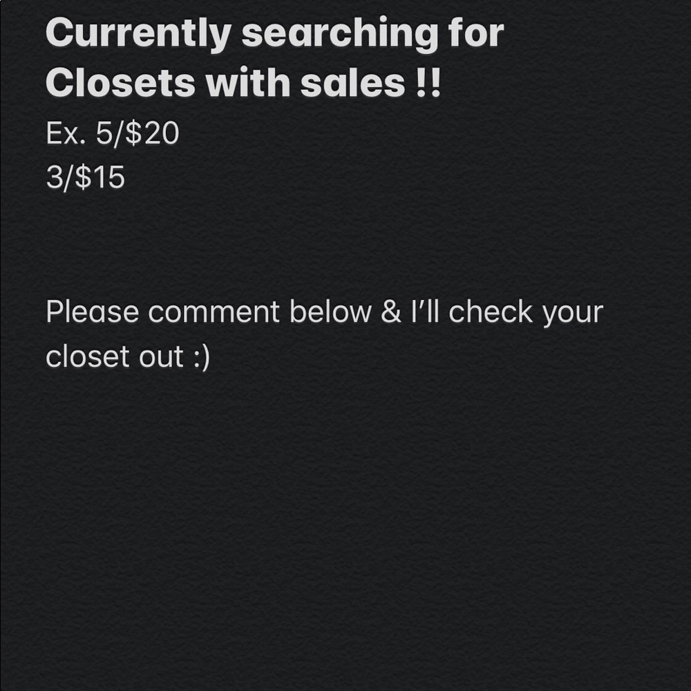 ISO: CLOSET SALES!!